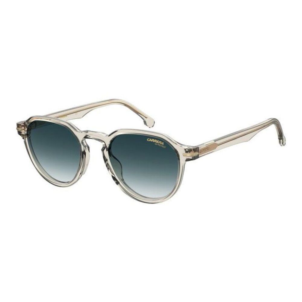 Carrera Sunglasses Oval Full Rim, Shiny Beige Frame and Dark Blue Gradient Lens